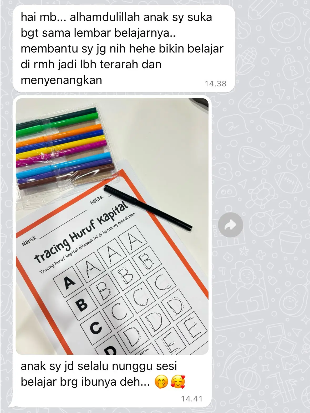 Screenshot WhatsApp Lina.